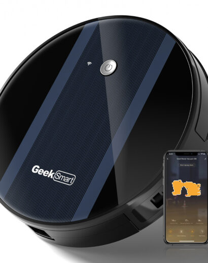 Geek Smart Robot Vacuum Cleaner G6 Plus, Ultra-Thin, 1800Pa Strong Suction, Automatic Self-Charging, Wi-Fi Connectivity, App Control, Custom Cleaning, Great For Hard Floors To Carpets.Ban On Amazon